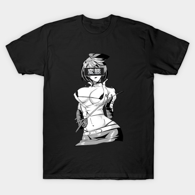 Waifu material Lewd Ecchi Sadistic Hentai Anime Girl T-Shirt by Dokey4Artist